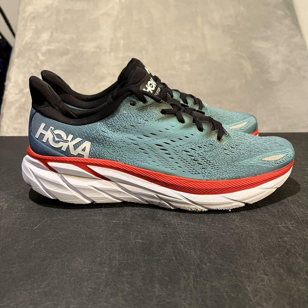 Hoka One One Clifton 8 Shoes Mens Size 11 D Real Teal Running Sneakers